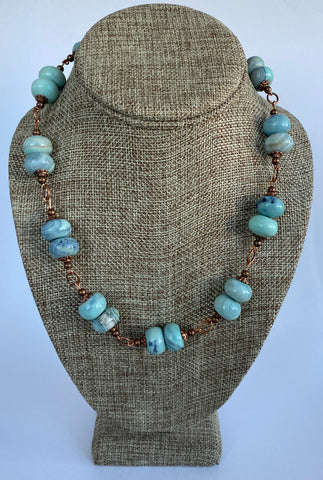 Amazonite Beads with Copper Necklace