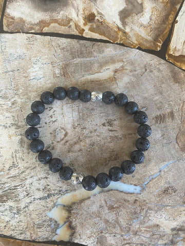 Men's Lava Bracelet with Silver accents