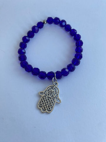 Blue Crystal Hamsa Bracelet