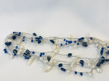 Lapis and White Pearl Necklace