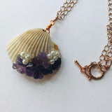 Charleston Shell Dipped in Amethyst and Pearls