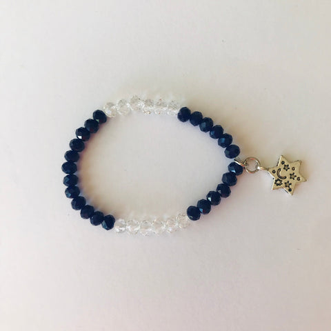 Star of David Blue and White Bracelet