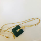 Square Green Agate Pendant