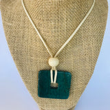 Square Green Agate Pendant