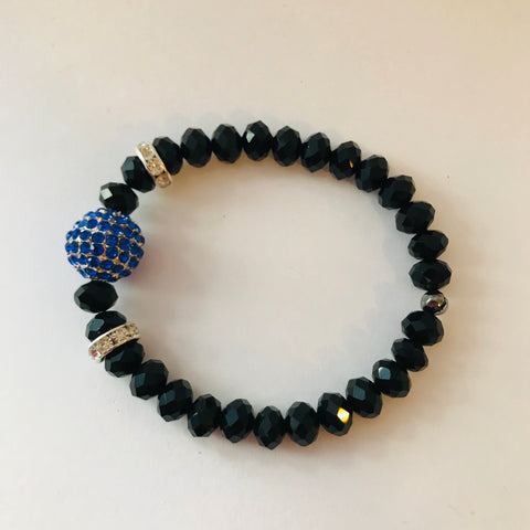 Black with Blue Accent Bracelet