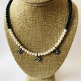 Onyx and Shell Pearl Necklace