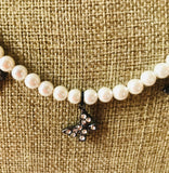 Onyx and Shell Pearl Necklace