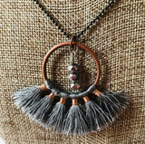 Grey Tassel Necklace