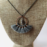 Grey Tassel Necklace