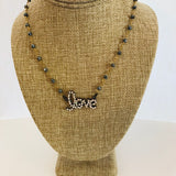 Love Necklace on Hematite Chain