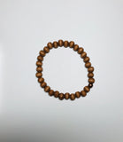 Men's Light Brown Wooden Bead Bracelet