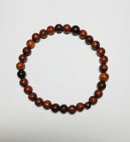 Men's Reddish Brown Wooden Bead Bracelet