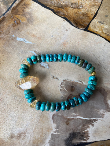 Turquoise and Citrine Bracelet